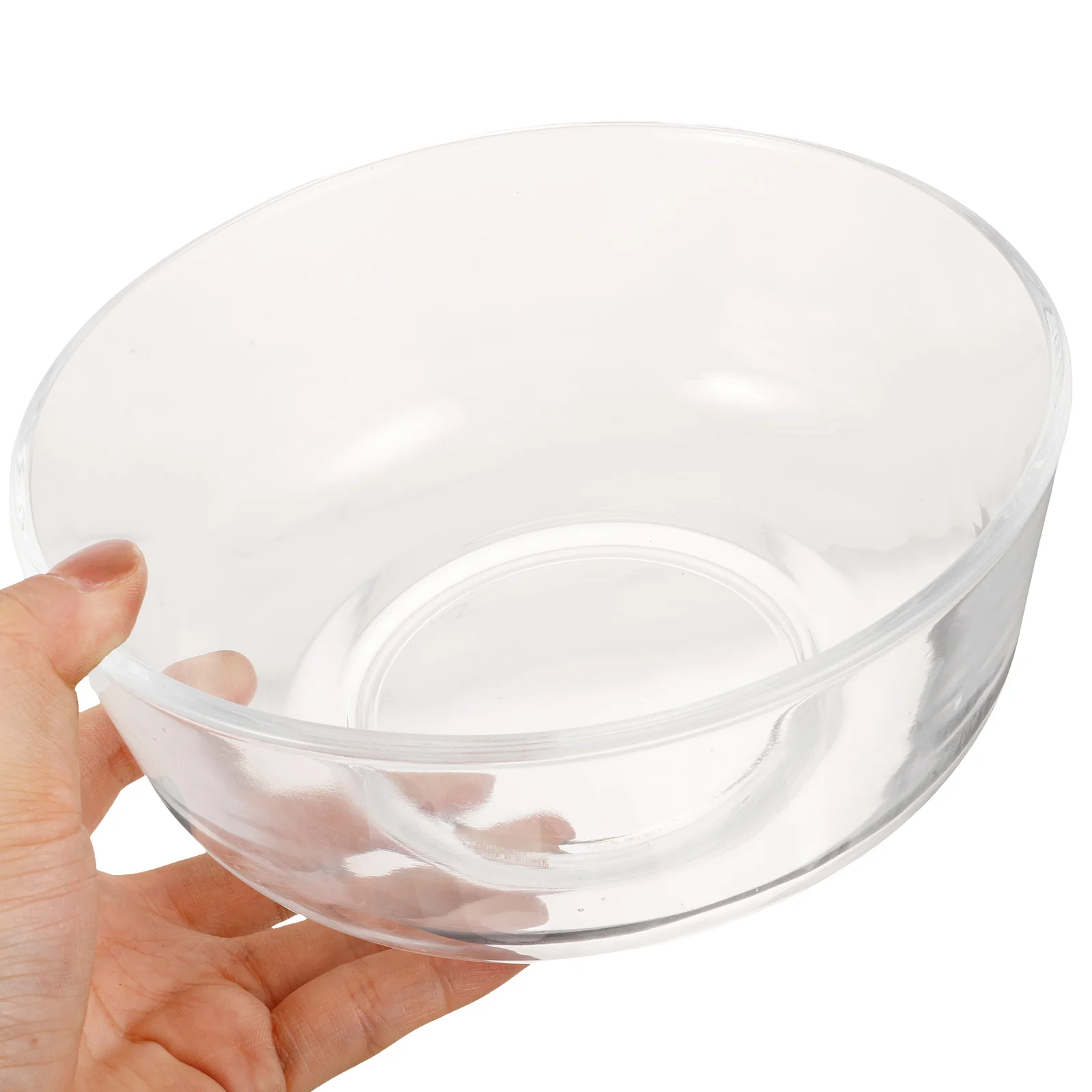 

1Pcs 7 Inch Lead Free Glass Bowl Clear Salad Fruit Dessert Noodles Wide Rim Elegant Party Wedding Home Use Salad Bowl