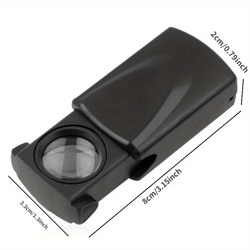 2Pcs Jewelry Magnifying Glass Led Loupe Magnifier Illuminated30x Pull-type Magnifier
