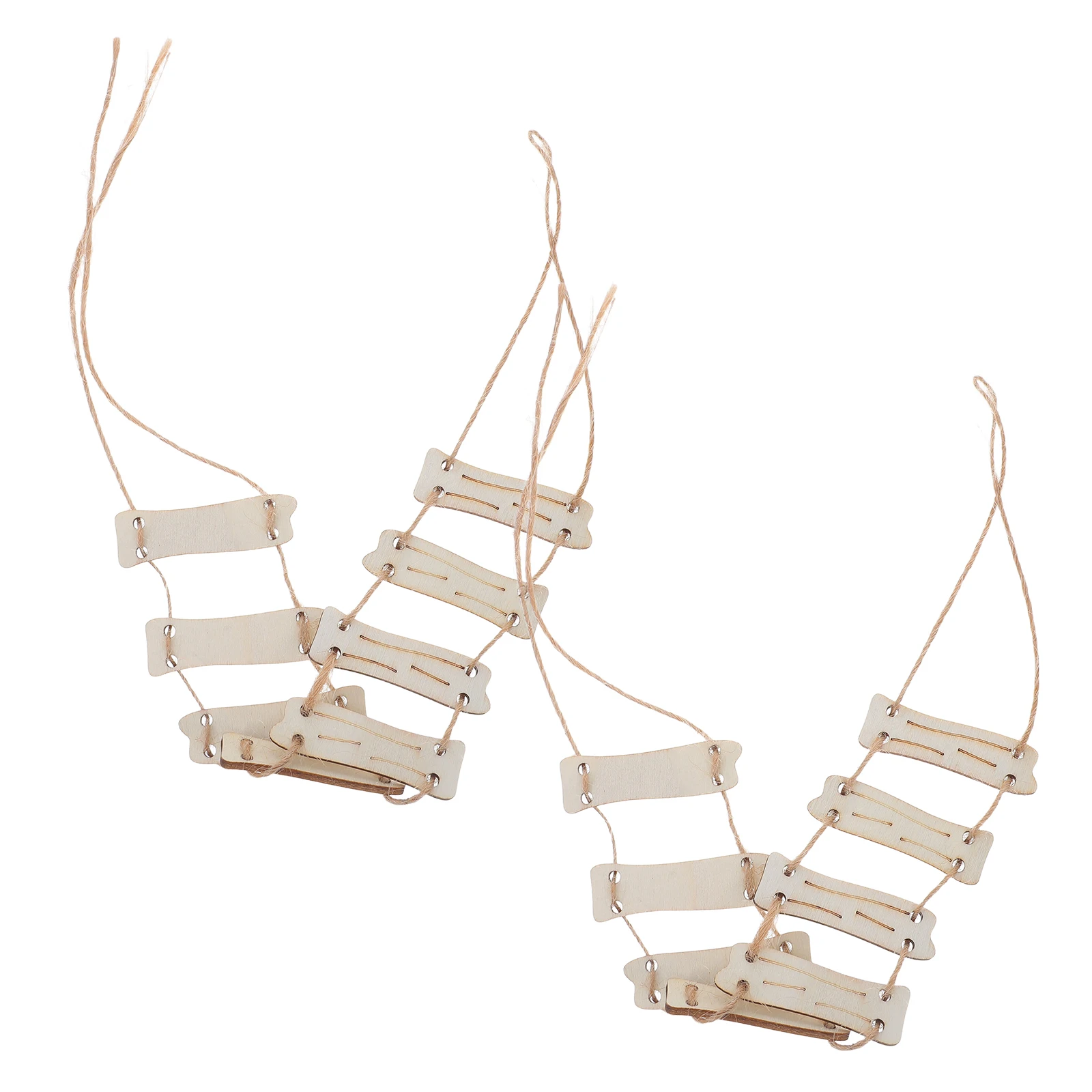 

Wooden Mini Ladder Toy Light Brown Boxwood Miniature Garden Accessories