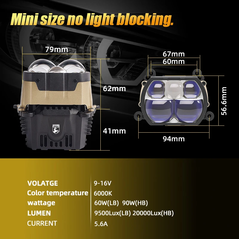 SANVI 180W PX8 Square Bi LED Multiple Projector Lens 17pcs Chips for Matrix Headlight Toyota 6000K LED Lights Car Auto Parts view 4