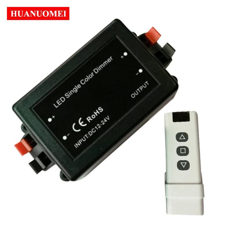 3Keys RF LED Single Color Dimmer Controller 1 Channel DC12V-24V 8A Output Max Power 12V 96W 24V 192W for LED Lighting