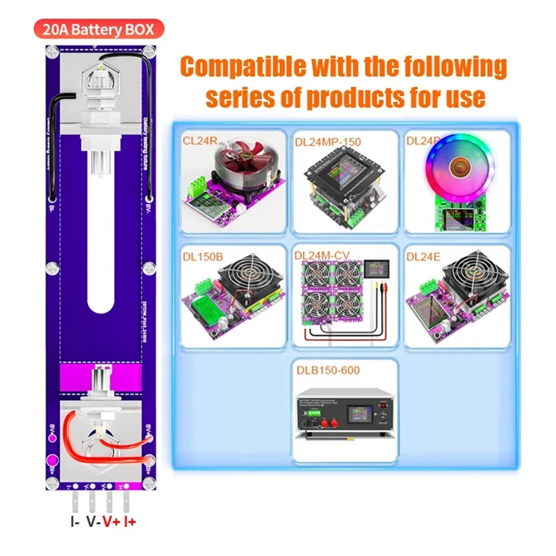WCS-20A 4 Wバッテリーテストスタンド,18650内部抵抗容量テスター,電流電圧計,検出ボックス,固定具,新品
