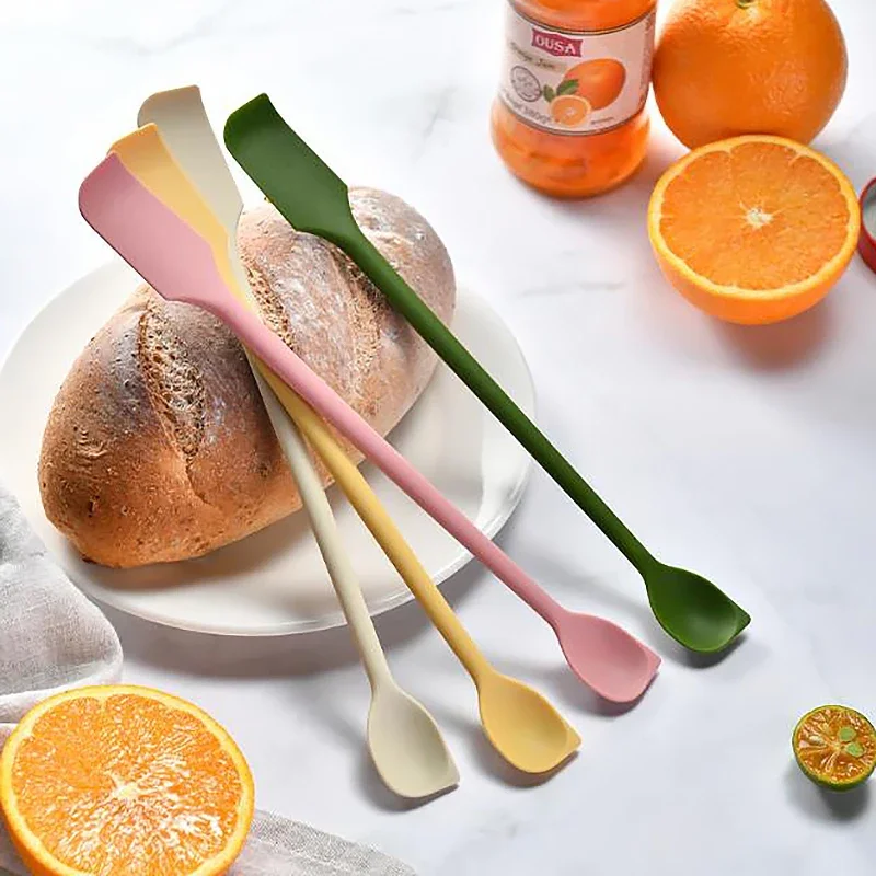 4Pcs Silicone Cream Spatula Small Makeup Spatulas Spatula Tiny Spoon Spatula for Kitchen Glass Jar Bottle Beauty Cosmetic