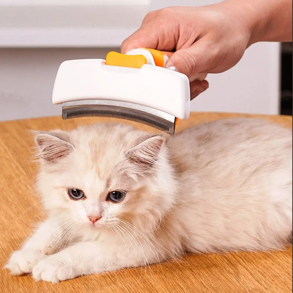 

Portable Stainless Steel Pet Hair Remover Anti-slip Anti Knotting Dog Hair Comb Safe Pet Thinning Comb Cat Care