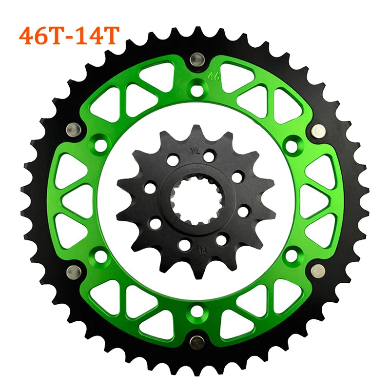 Road Passion Motorcycle 520 45T ~ 52T 13T 14T Front Rear Sprocket Chain Wheel For KAWASAKI 450 KLX450R KX450F KLX450 R F KLX 450