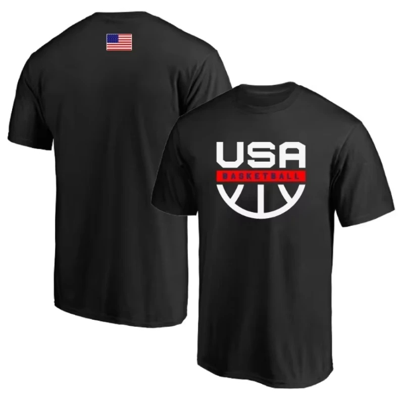 2026 Vintage Oversized T‑Shirt For Adults American Basketball Sport Double Sided Print Theme Art Loose Short Sleeve Street Tee