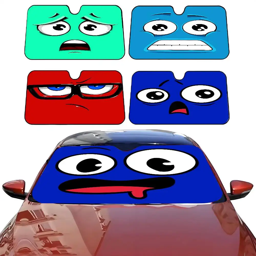 

B-Big Cartoon E-Eyes Funny Car SunShade Parasol Car Windshield Sun Shade UV Protection and Interior Cooler