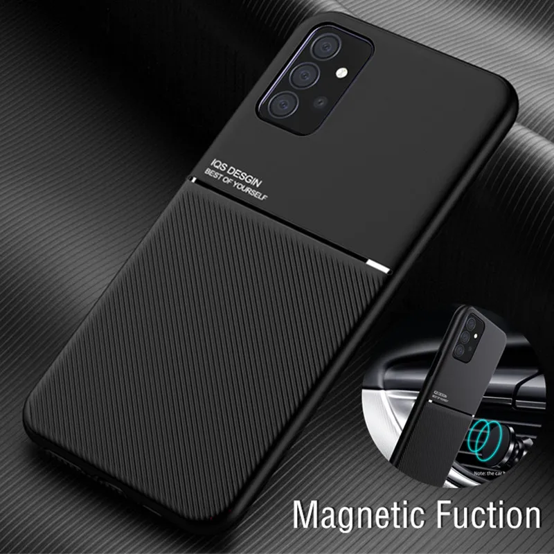 For Samsung Galaxy A02 A02S A22 Case Leather Armor Magnetic Car Holder Cases for Galaxy A12 A32 A42 A52 A72 F62 F41 Cover