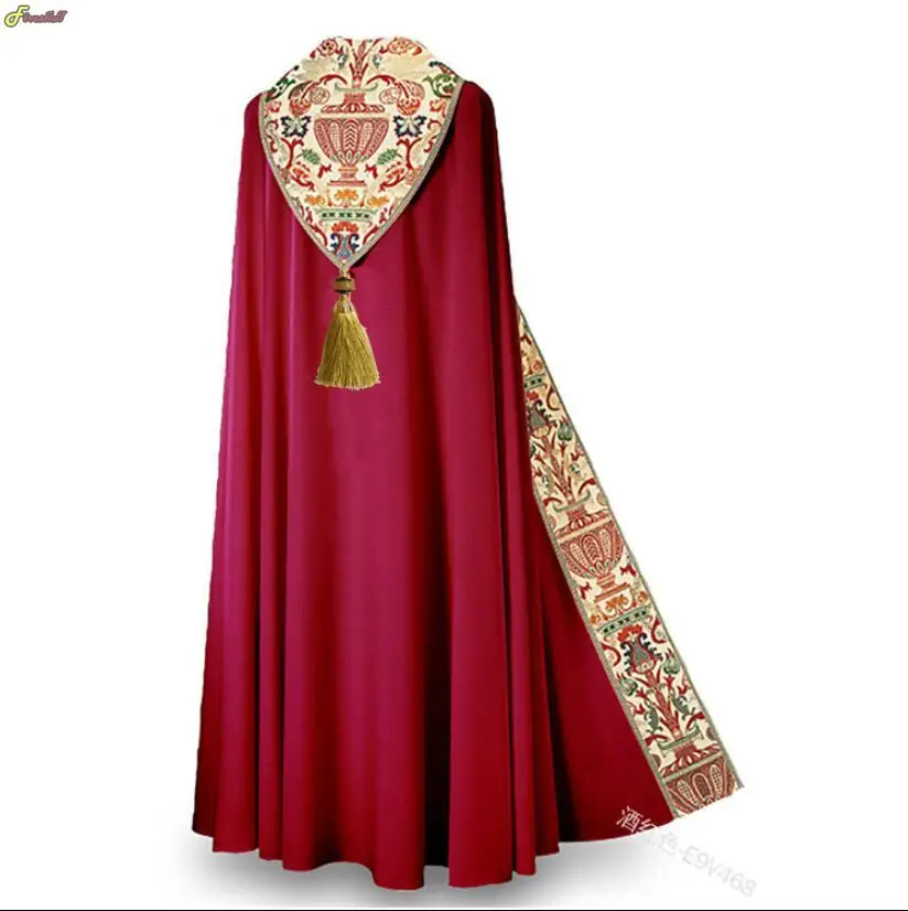 Digitaldruck mittelalter liche Retro Kirche Schal Umhang für Mann Priester Ritter Mönch Gebet Umhänge Halloween Karneval Party Cosplay Kostüm