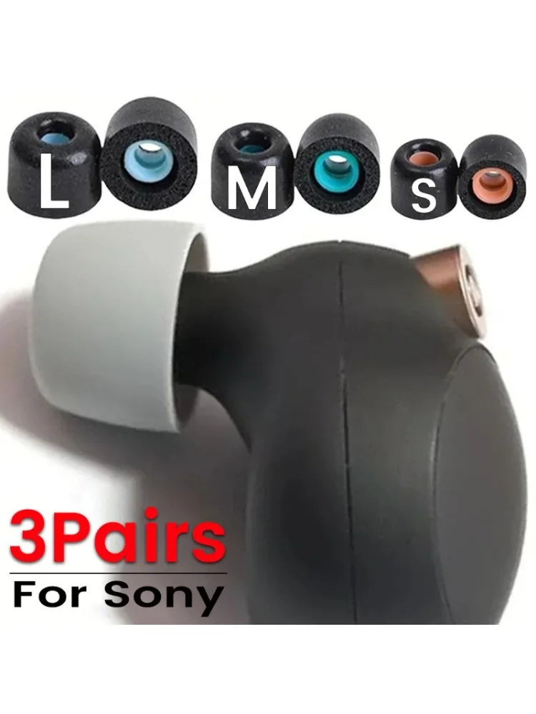 3-1 Paires d'embouts d'écouteurs sans fil pour Sony Sony WF-1000XM5 Oreillettes en mousse à mémoire souple Resubdivision Casque antidérapant Bouchons d'oreille