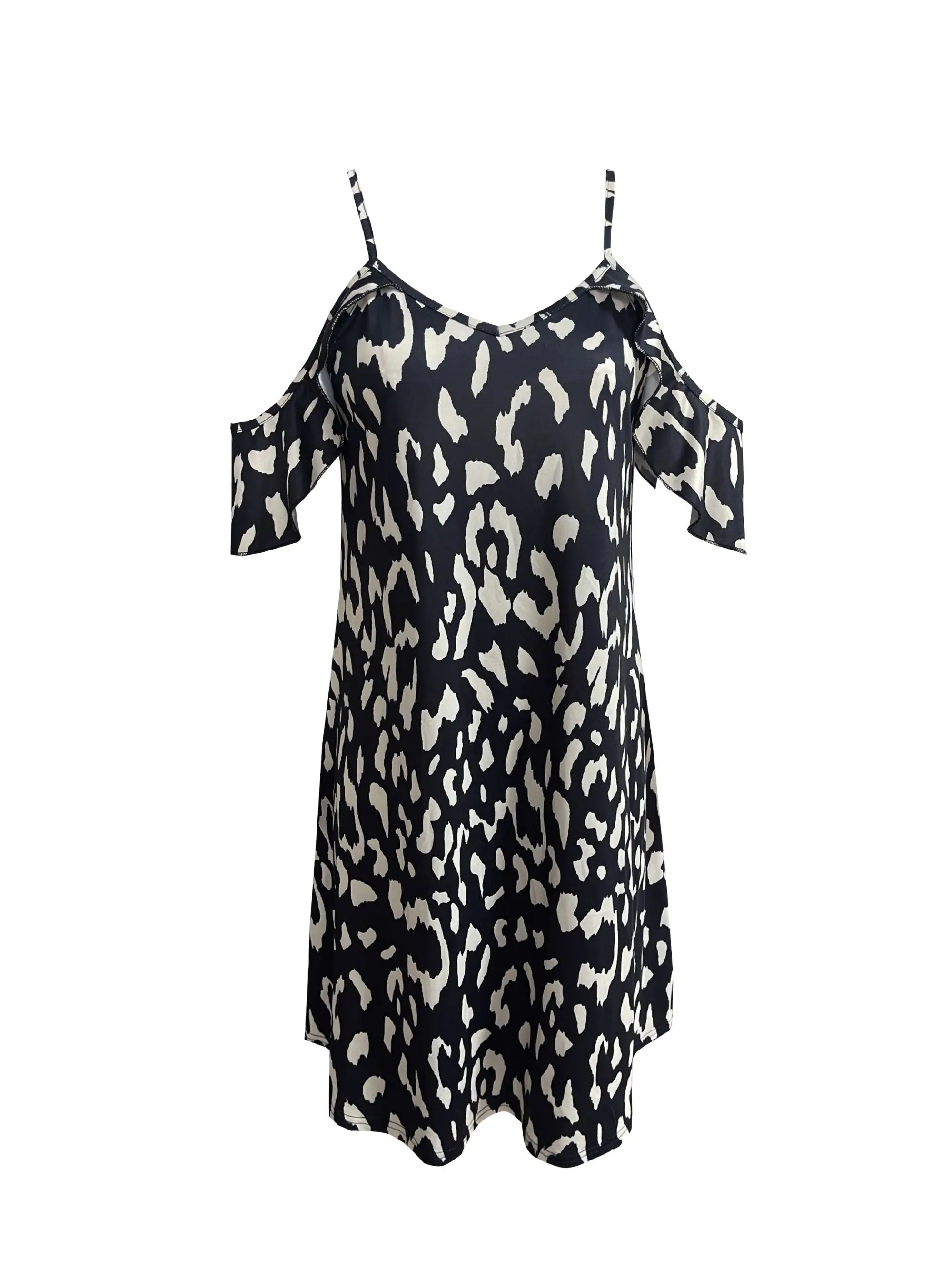 Spring Vacation Dress Cold-Shoulder Dress for Women