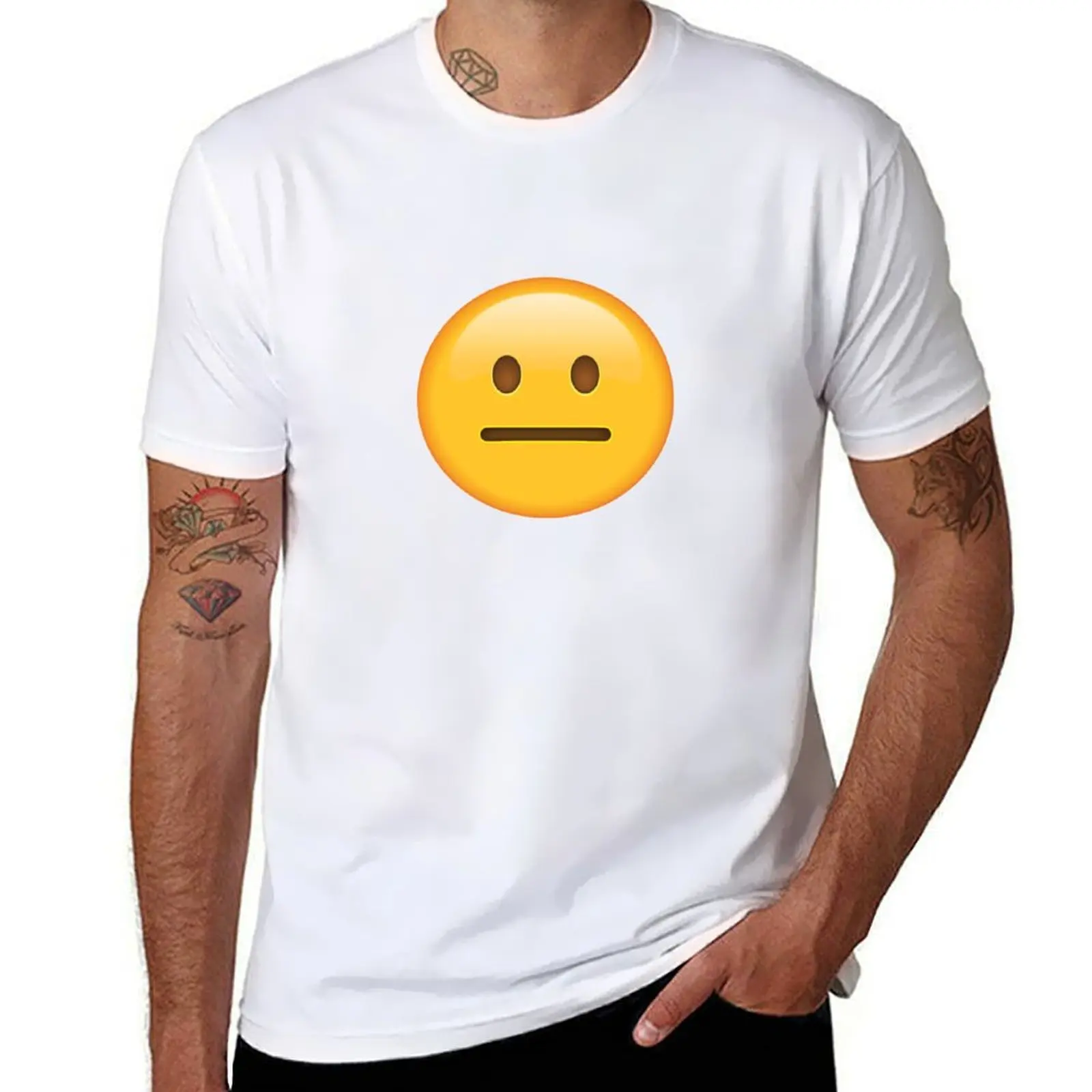 Neutral Face Emoji T-Shirt heavyweights vintage graphic tee tee shirts for men