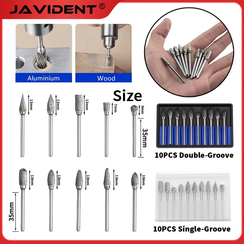 

10Pcs/1Set Low-speed Dental Tungsten Carbide Bur, Slow-speed Handpiece, Dental Technician, Denture Resin, Zirconia Polishing