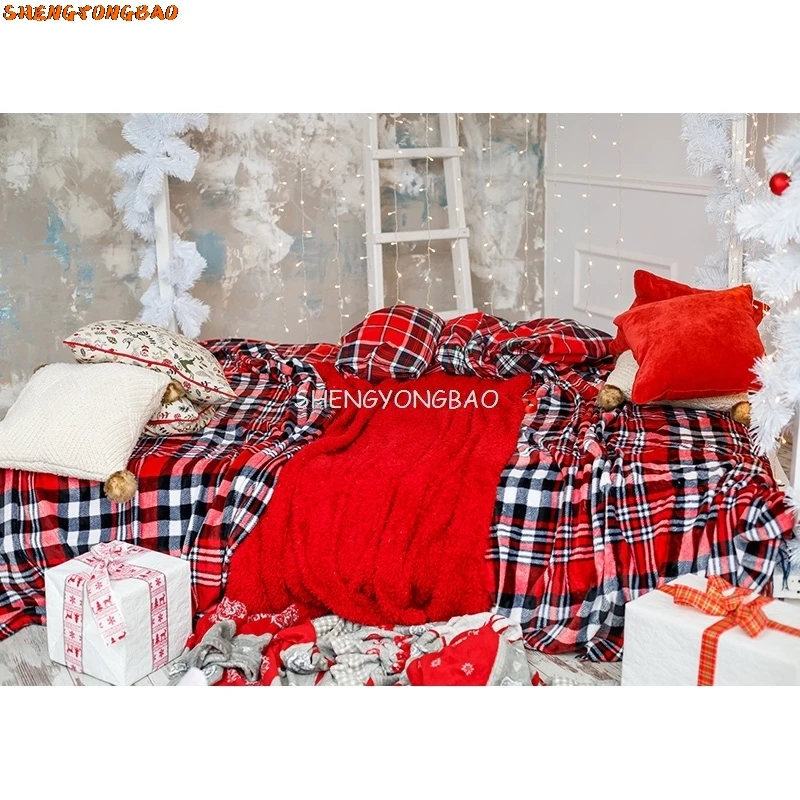 SHENGYONGBAO Christmas Photography Background Indoor Christmas Tree Baby Portrait Backdrops For Photo Studio Props  STL-01