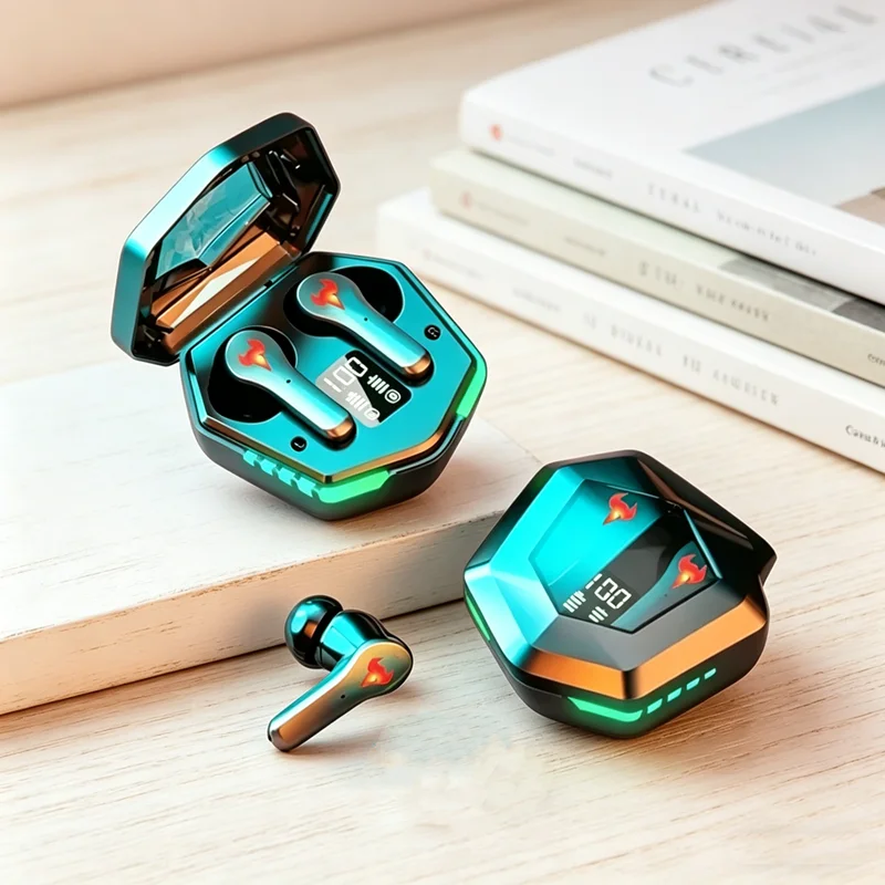 Auriculares inalámbricos Bluetooth TWS con pantalla digital, audífonos intrauditivos para juegos, para teléfonos inteligentes.