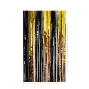 Süslemeleri İçin Parti, Doğum Günü, Perde Zemin, Siyah, Altın Cicili Bicili Saçak Folyo Alt Perde, Bir Düğün, Yetişkin Doğum Günü 8 en çok satan, perde, kağıt, parti, - №5
