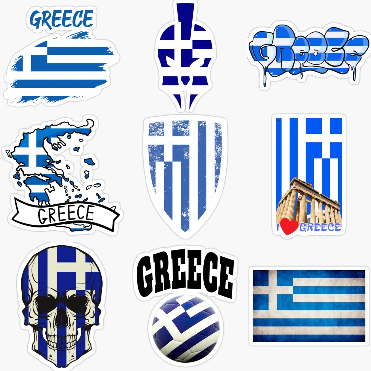 

GR Greece Flag Map Creative PVC Car Stickers for Car Bicycle Van Fridge Helmet Window Wall Decoration Accessories