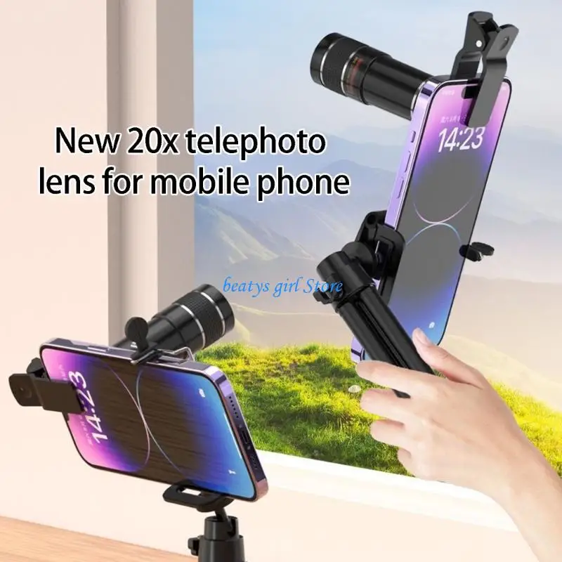 C7AB Universal 20X Telephoto Lens With Glass For Mobile Phone For Outdoor Travel And Sports Event