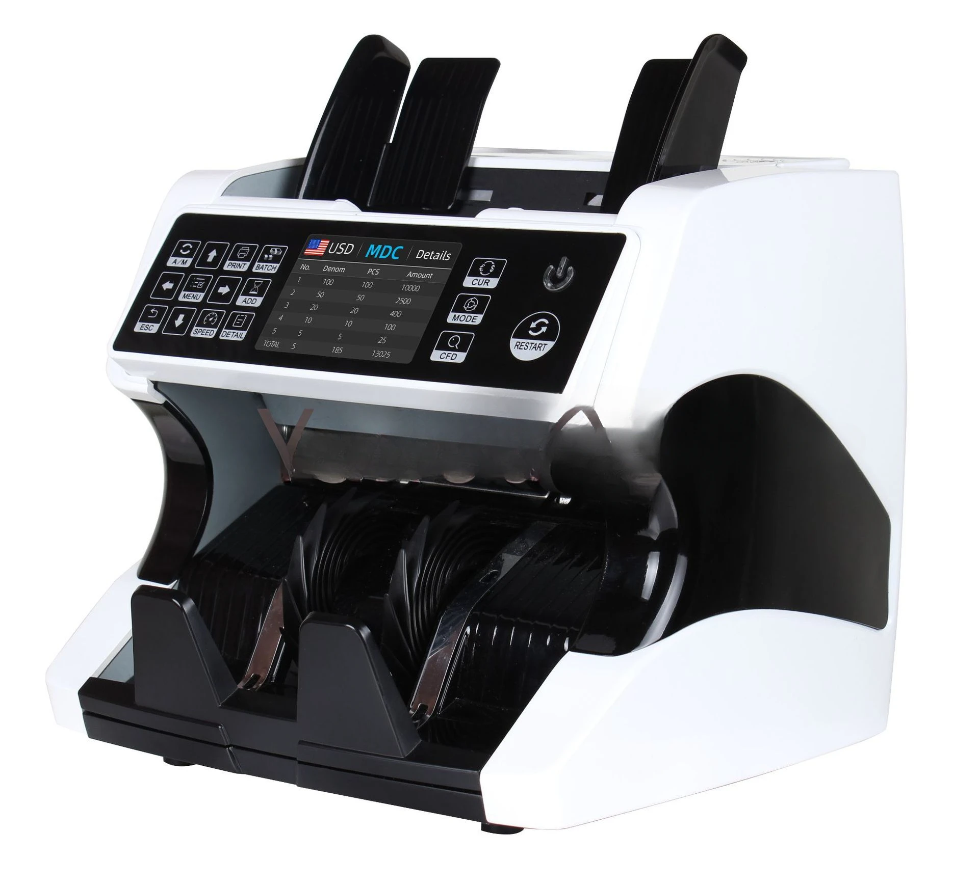 For AL-920 Mixed 2 CIS Authenticating Coin Counting Machine UV/IR/MG/MT Counterfeit Detection Currency Counter Machine