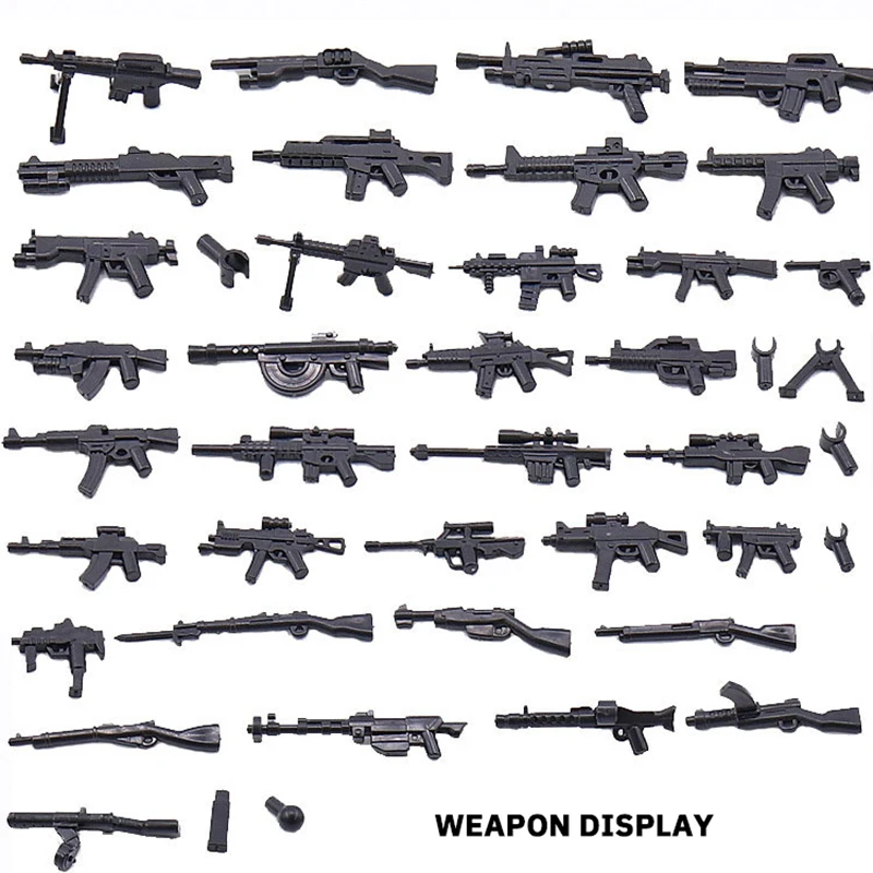 520pcs Guns Weapon Pack Modern Army Bricks Swat Police Special Force Soldier Figures Accessories Assembly Blocks Toys