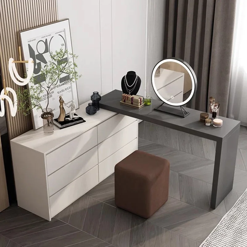 

Modern Drawers Vanity Table Makeup Chair Desk Bedroom Big Dressing Table White Small Cabinet Mesa De Maquillaje Home Furniture