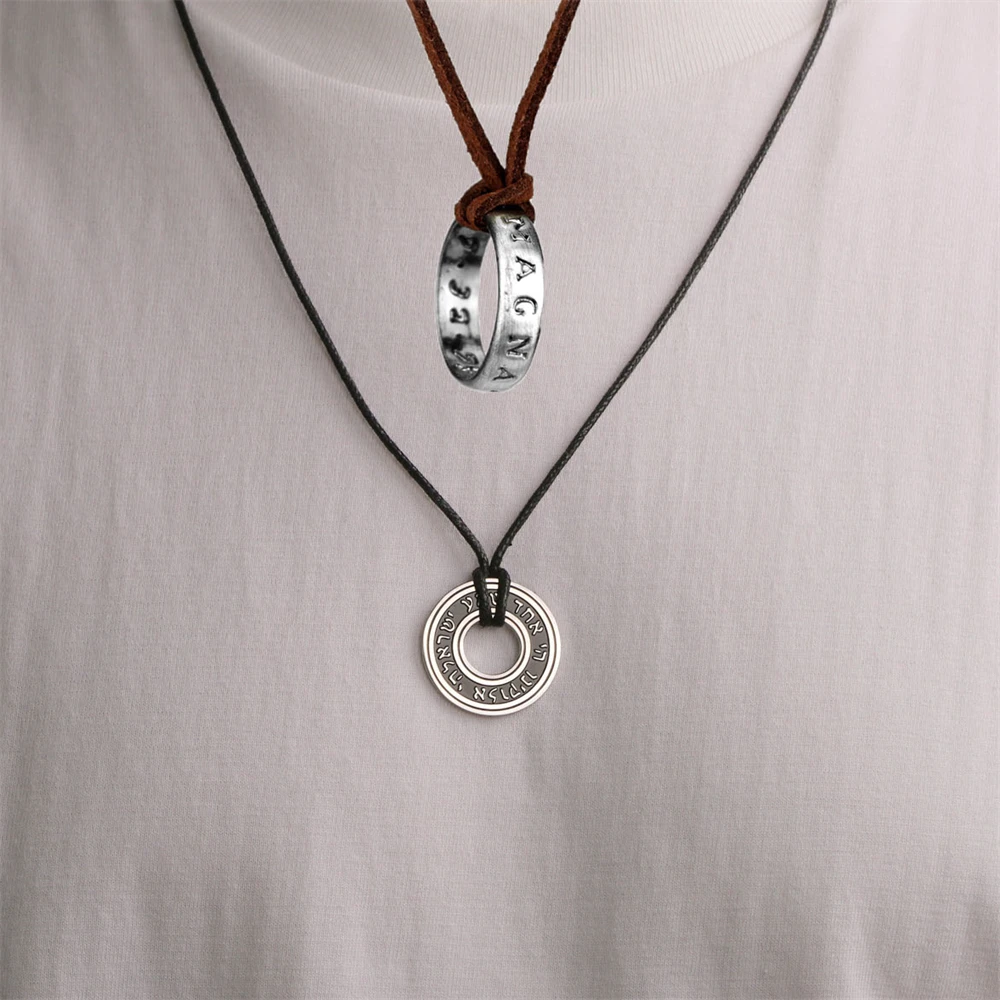 Movie Game Uncharted 4 Necklace Nathan Drake Cosplay Ring Leather Code Ancient Vintage Pendant Jewelry Prop image 3