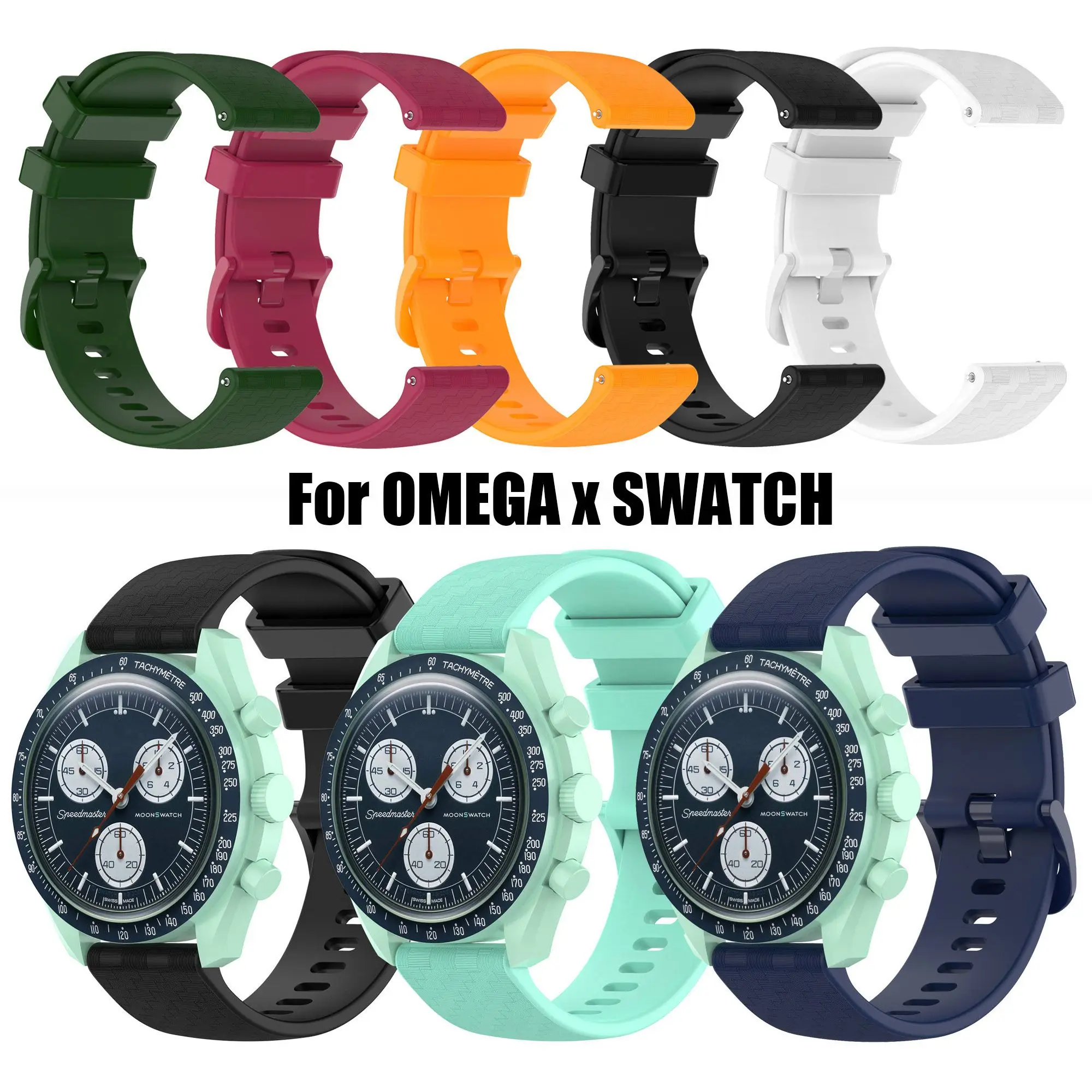 Soft Silicone Sports Strap For OMEGA SPEEDMASTER MOO Replacement Breathable WristBand Watchband Bracelet Smart Watch Accessories