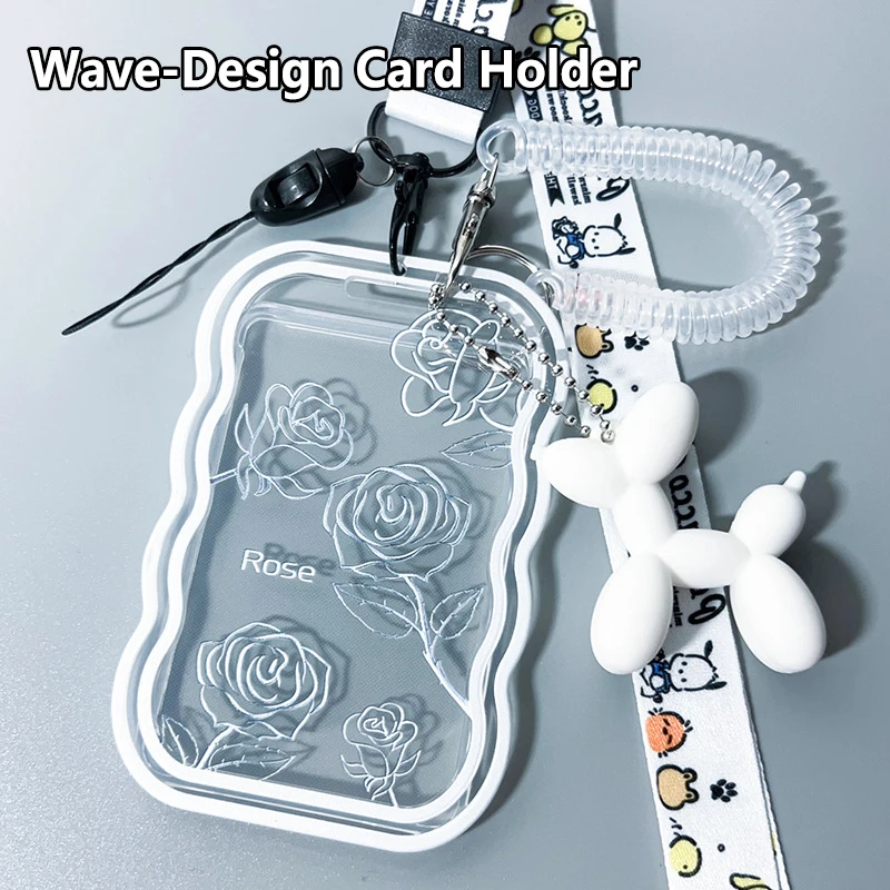 Rose Transparent Rice Card Holder Identification Set Bus Access Control Campus Student Specific School Badge Badge Work Badge