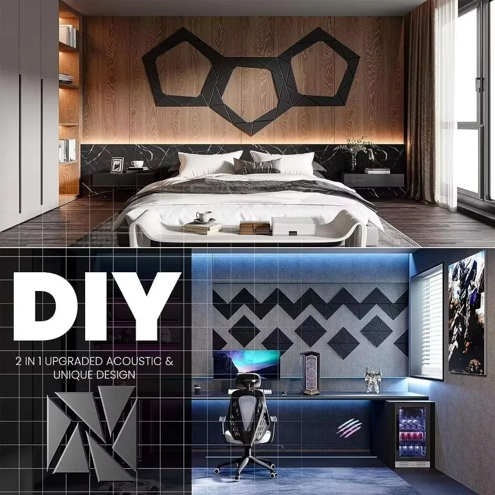 1pcs Self-Adhesive Acoustic Felt Panels Soundproof Square Wall Stickers Eliminate Echoes Absorb Noise Foam Panels