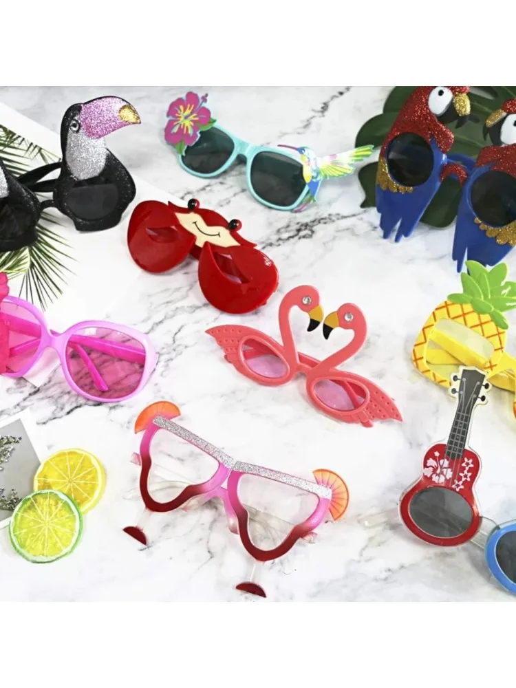 Ensemble de lunettes hawaïennes amusantes, accessoires de fête d'été pour enfants, cadeaux de fête à thème de plage hawaïenne, fournitures de décoration d'anniversaire