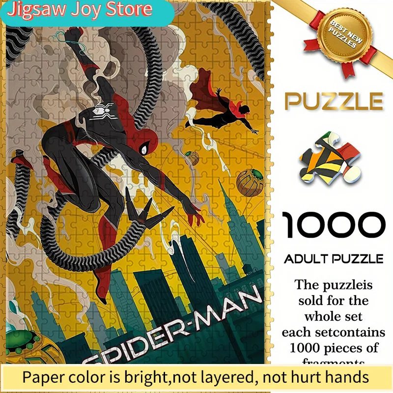 

Marvel Themed Seamless Jigsaw Puzzle Z10.11-6, Spider-Man City Battle Design - Durable Thickened DIY Puzzle, Adult Brain Tease