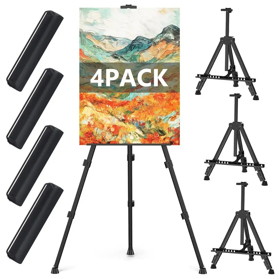 

Stand for Sign, 66 Easels Stand for Painting Heavy Duty, Portable Travel Easel for Display 4 Pack
