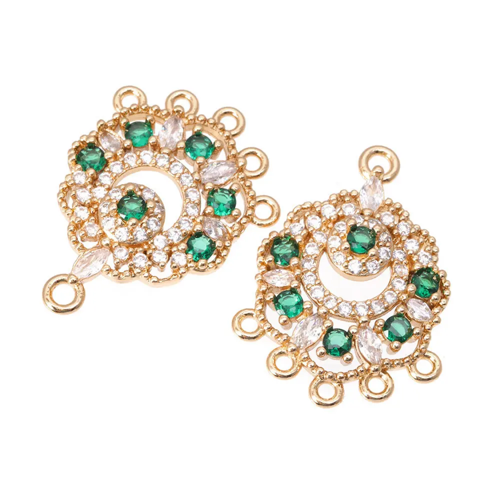 High Quality 18K Gold Color Brass and Zircon More Style Earrings Connect Charms Pendants Jewelry Making Diy Findings Accessories