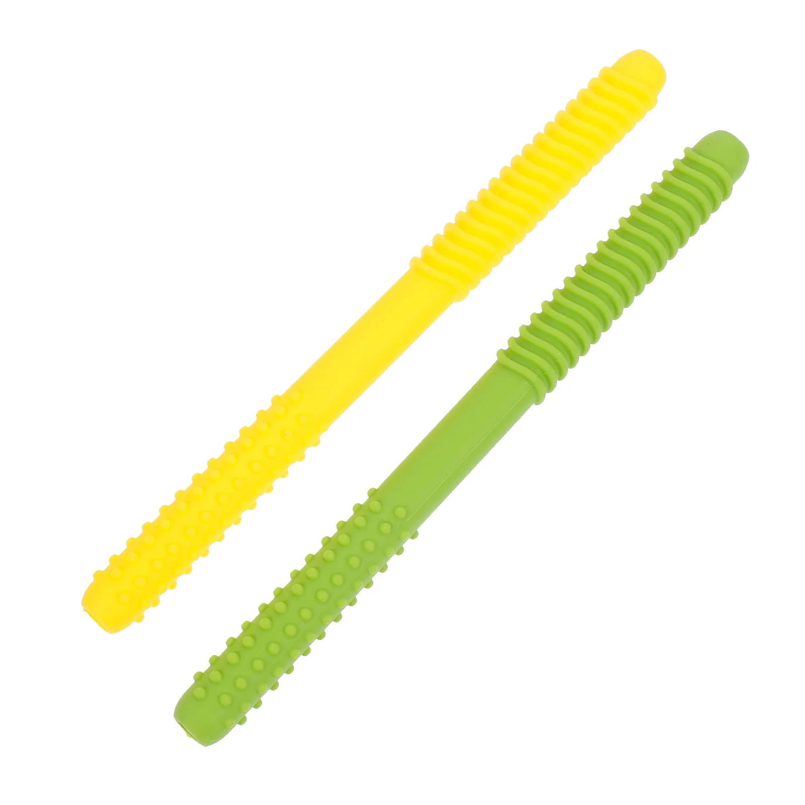 

2pcs Silicone Baby Teether Newborn Infant Kids Friendly Skin Safe Teething Gum Relief Molar Teether Rod Nursing Infant