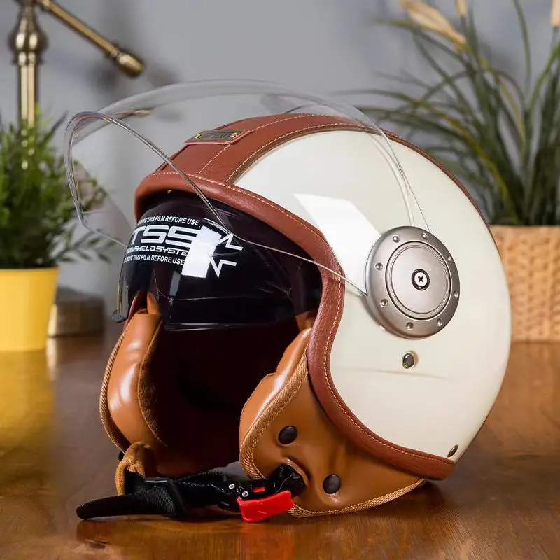 

Hot Sale 3/4 Motorcycle Helmet Open Face Dual Visor Sun Shield - For Men Women Scooter Electric Bike Lightweight DOT