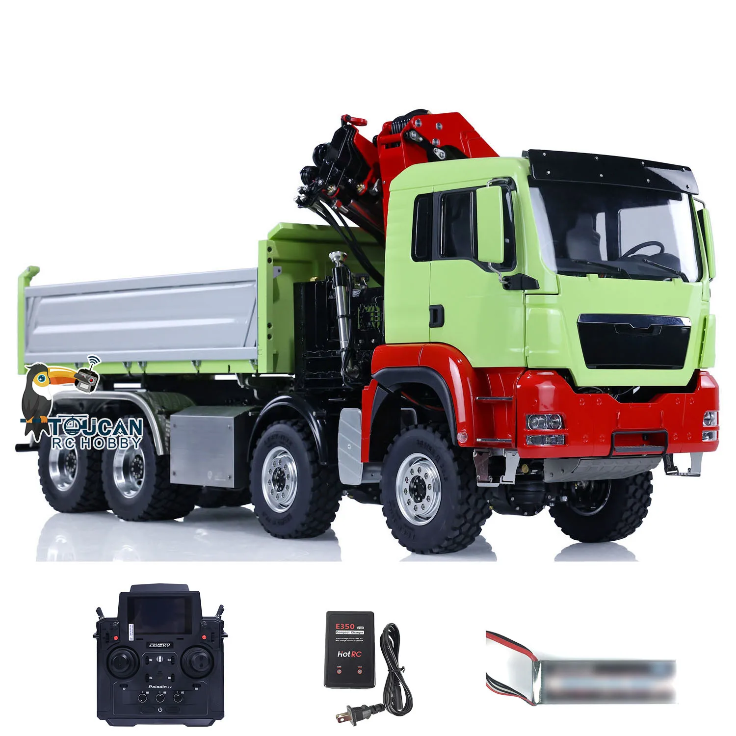 In Stock 1/14 LESU 8X8 RC Hydraulic Dump Truck Ready to Run Tipper Light for MAN PL18EV Remote Control RTR Crane Dumper THZH1439