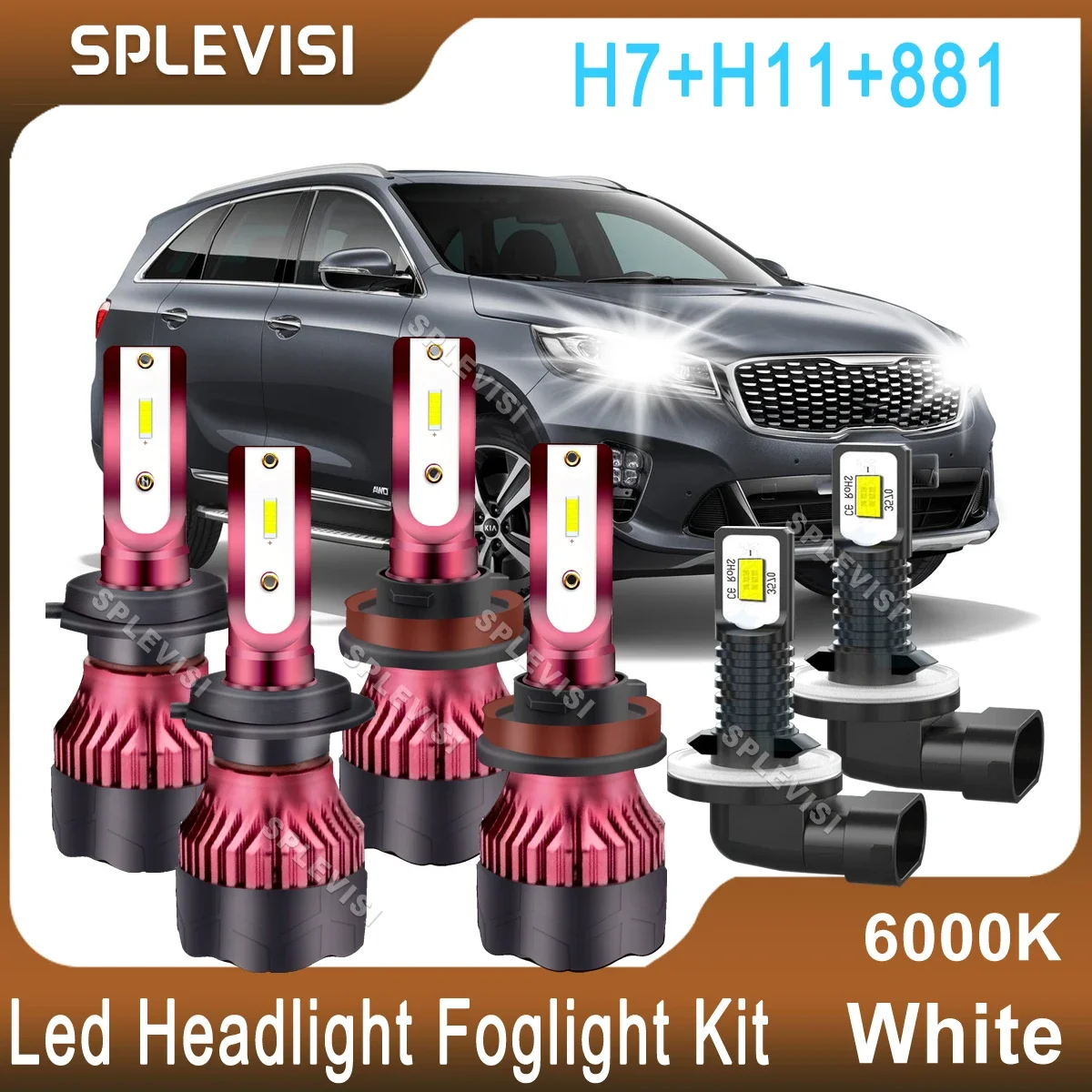 

LED Headlight Hi Low Beam Foglight Kit XID White 470W For Kia Sorento 2017 2018 Sportage 2011 2013 2014 2015 2016 Soul 2012 2013