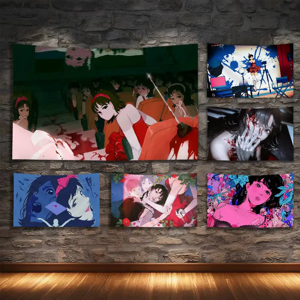 

Perfect B-Blue Mima Kirigoes Tapestry Bedroom Living Bar Garden Outdoor Microfiber Festival Decoration Background Art Banner