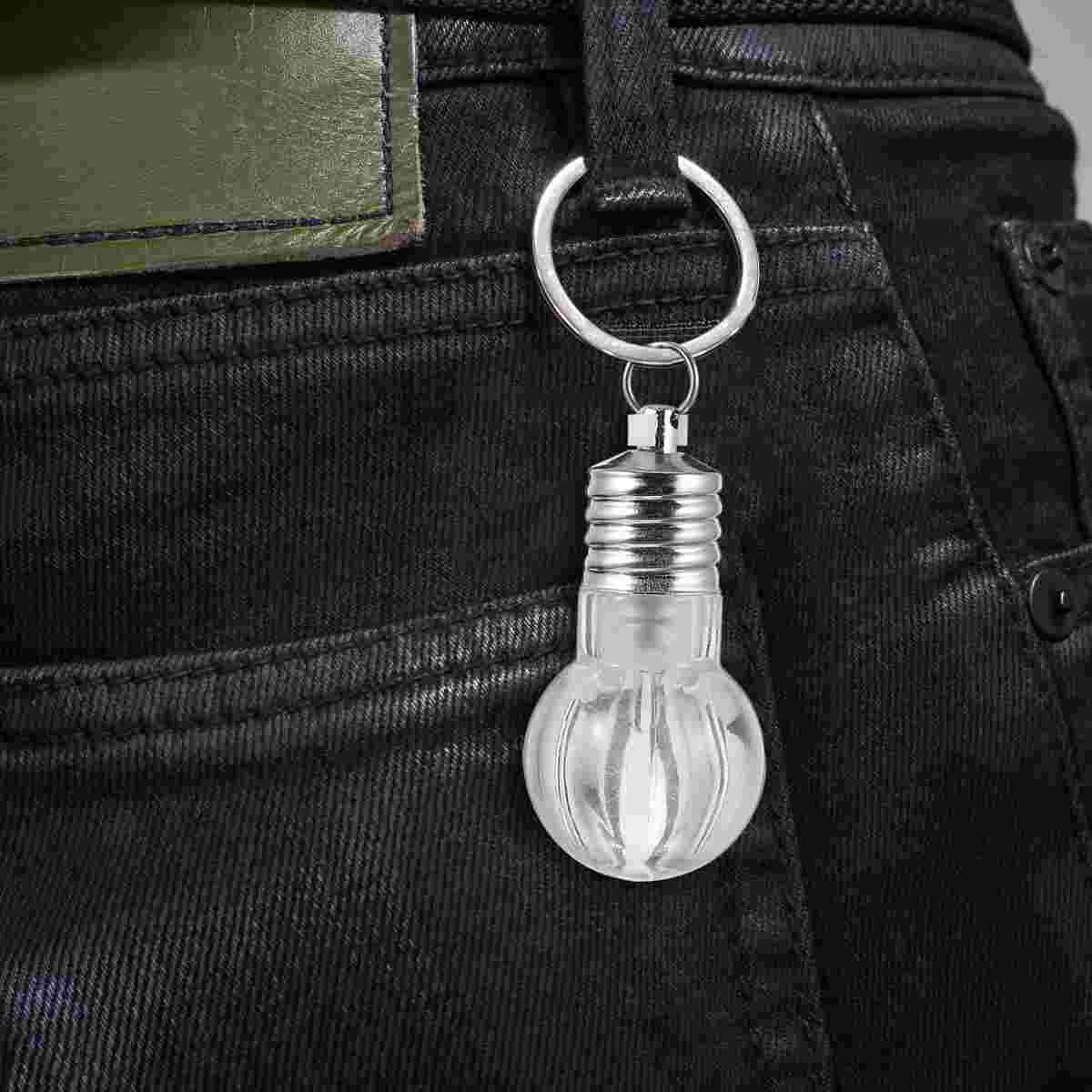 10 Pcs Charm Mini LED Colorful Light Bulb Keychain Miss Holder for Car Keychains Electronic Component Creative Bag Pendant