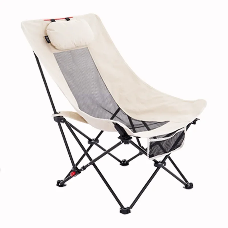 

New Design Adjustable Backrest Beach Chair Comfortable High Quality Camping Chair With Pillow