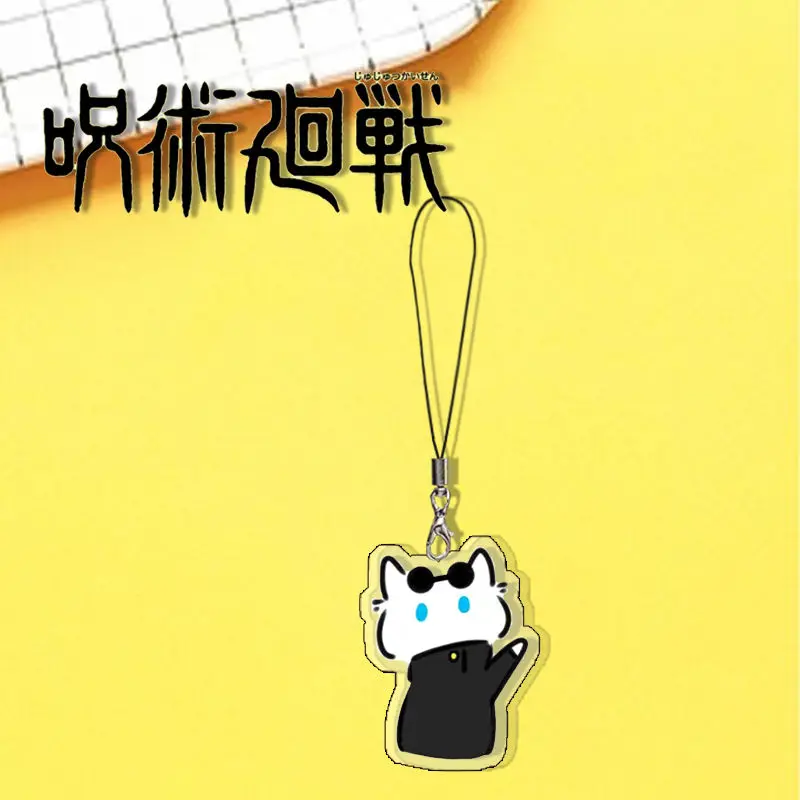 JJK Cat Series Mobile Phone Lanyard Gojo Satoru Choso Kawaii Straps Hanging Cute Anime Goods Phone Case Decor Acrylic Pendant