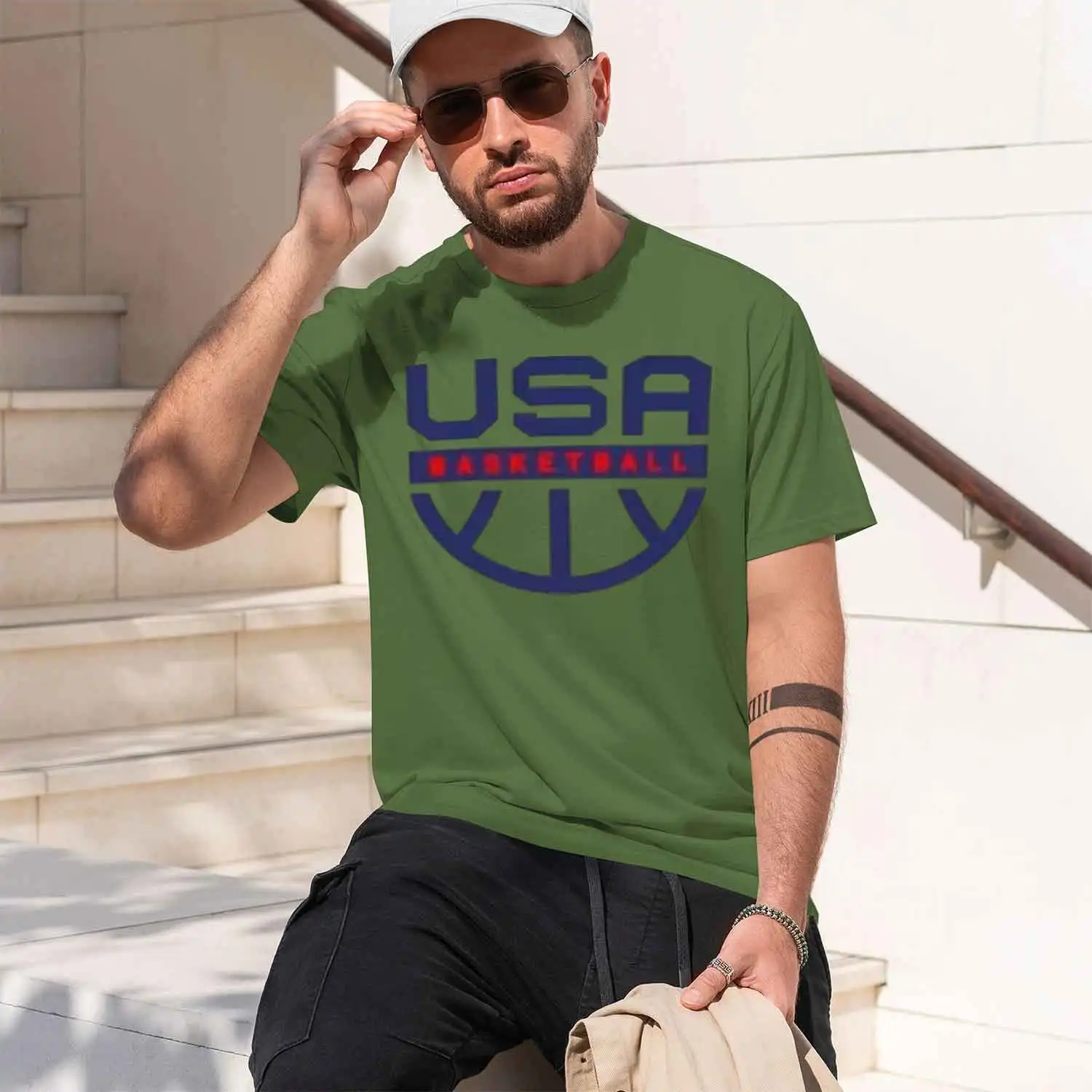 2026 New Model 2025 Summer USA Basketball eam Team Jersey Training Uniform Cotton Printed Short Sve T-shirt Durant Lillard USA H view 6