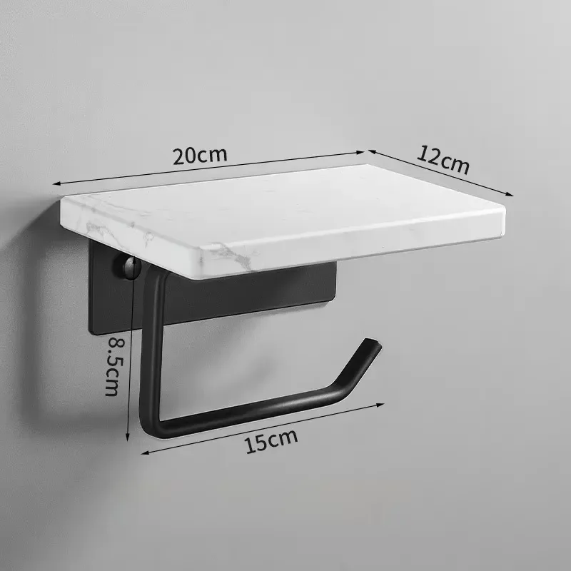Wall Mounted Marble Toilet Paper Holder Bathroom Tissue Storage Rack Modern Design for Home Decor Accessories Modern Bathroom