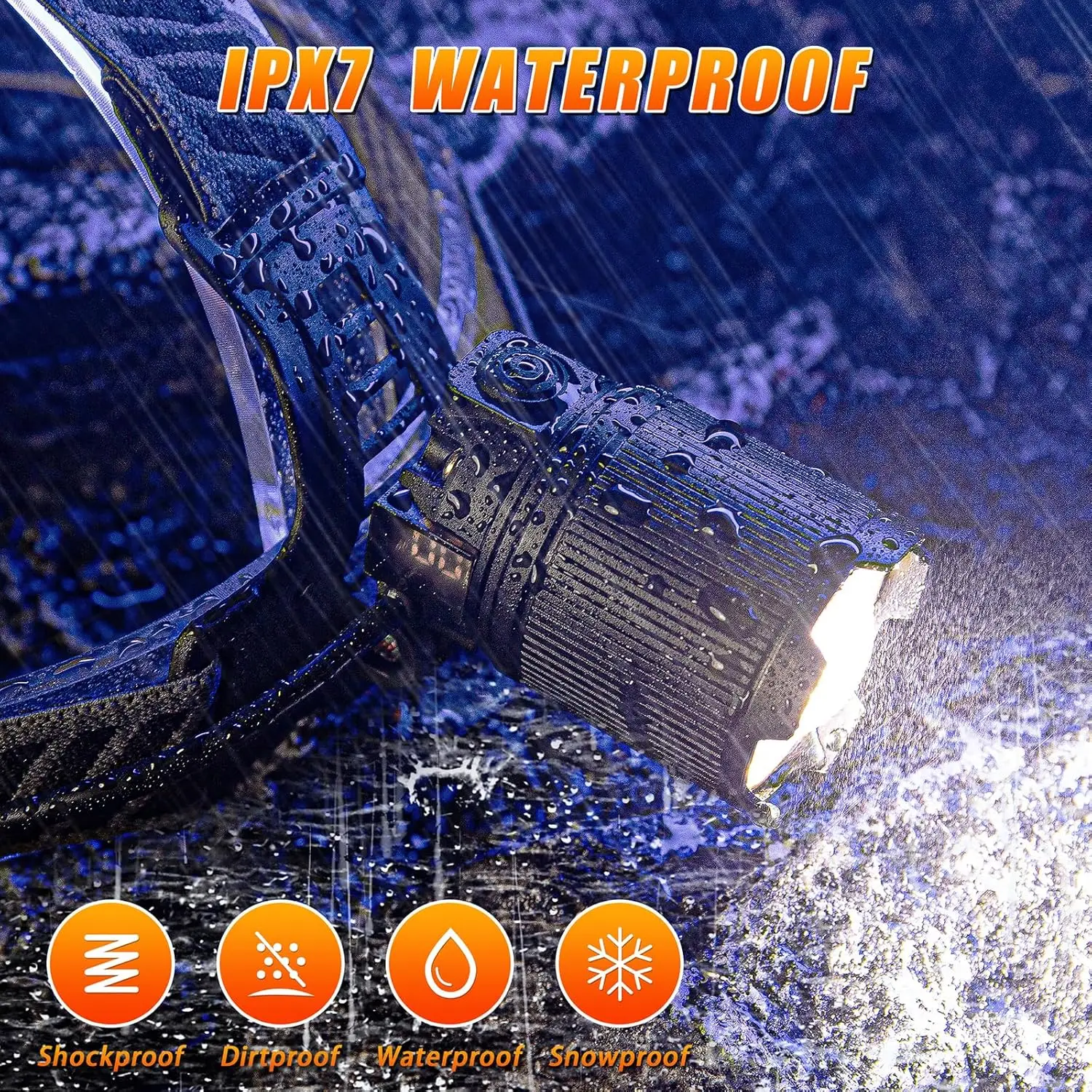 200000LM Sensor LED Headlamp Zoomable Rechargeable Headlight Waterproof Camping Fishing Head Flashlight Output 18650 Head Torch