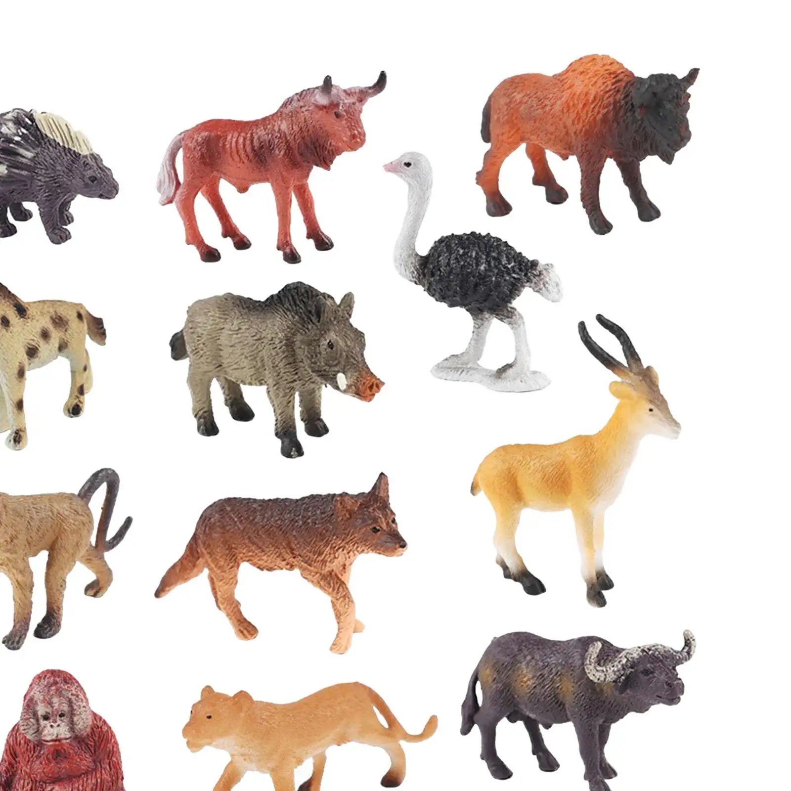 Conjunto de modelos de animales africanos para decoración de escritorio, adornos para Tartas, Holday, 12 piezas