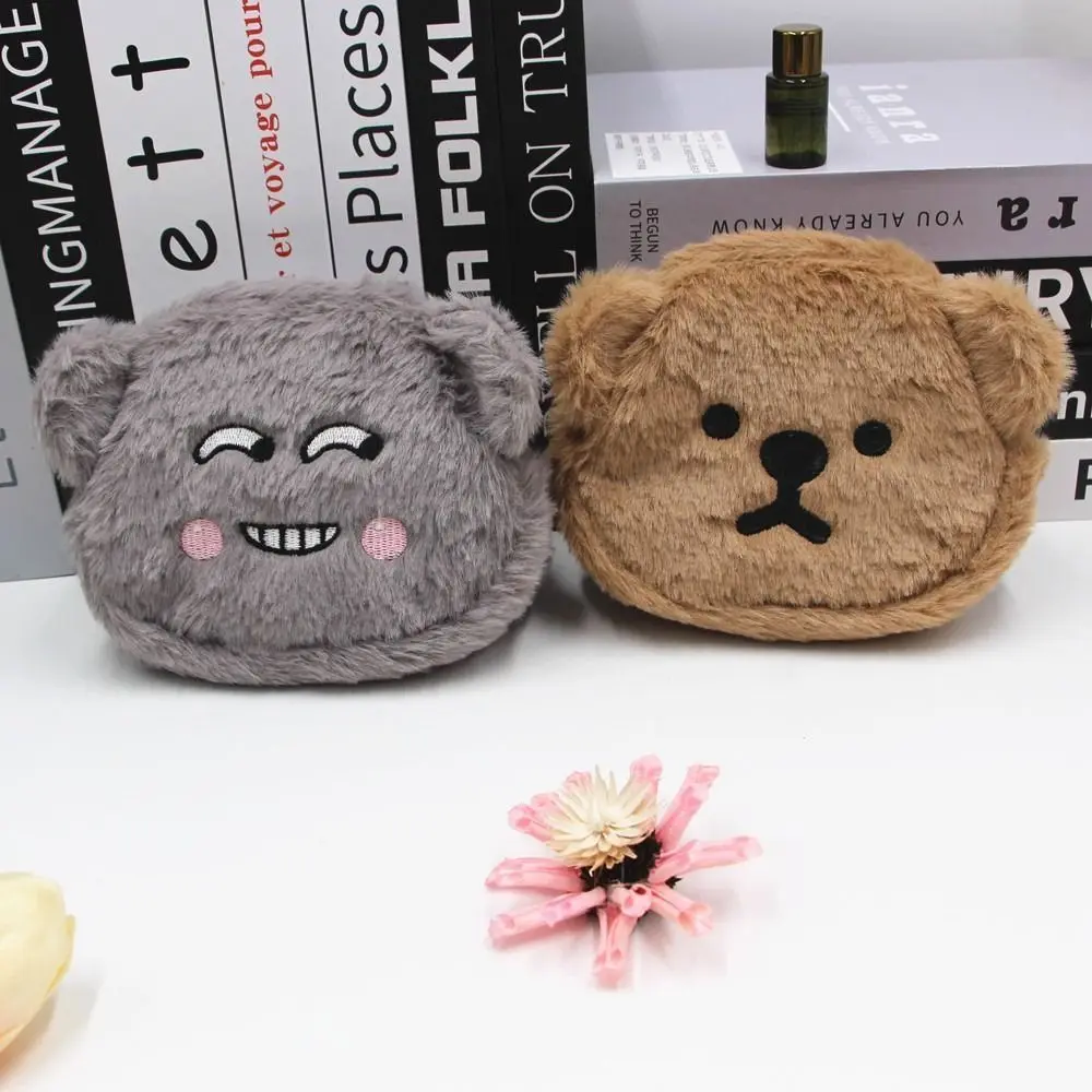 Cartera de oso de peluche de dibujos animados, monedero de felpa portátil bonito, monedero de oso de dibujos animados colorido, regalos para niños