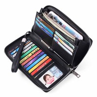 Womens Wallets Large Capacity Credit Card Holder RFID Blocking Wallet Women Leather Bifold Ladies Wristlet Clutch Travel Purse