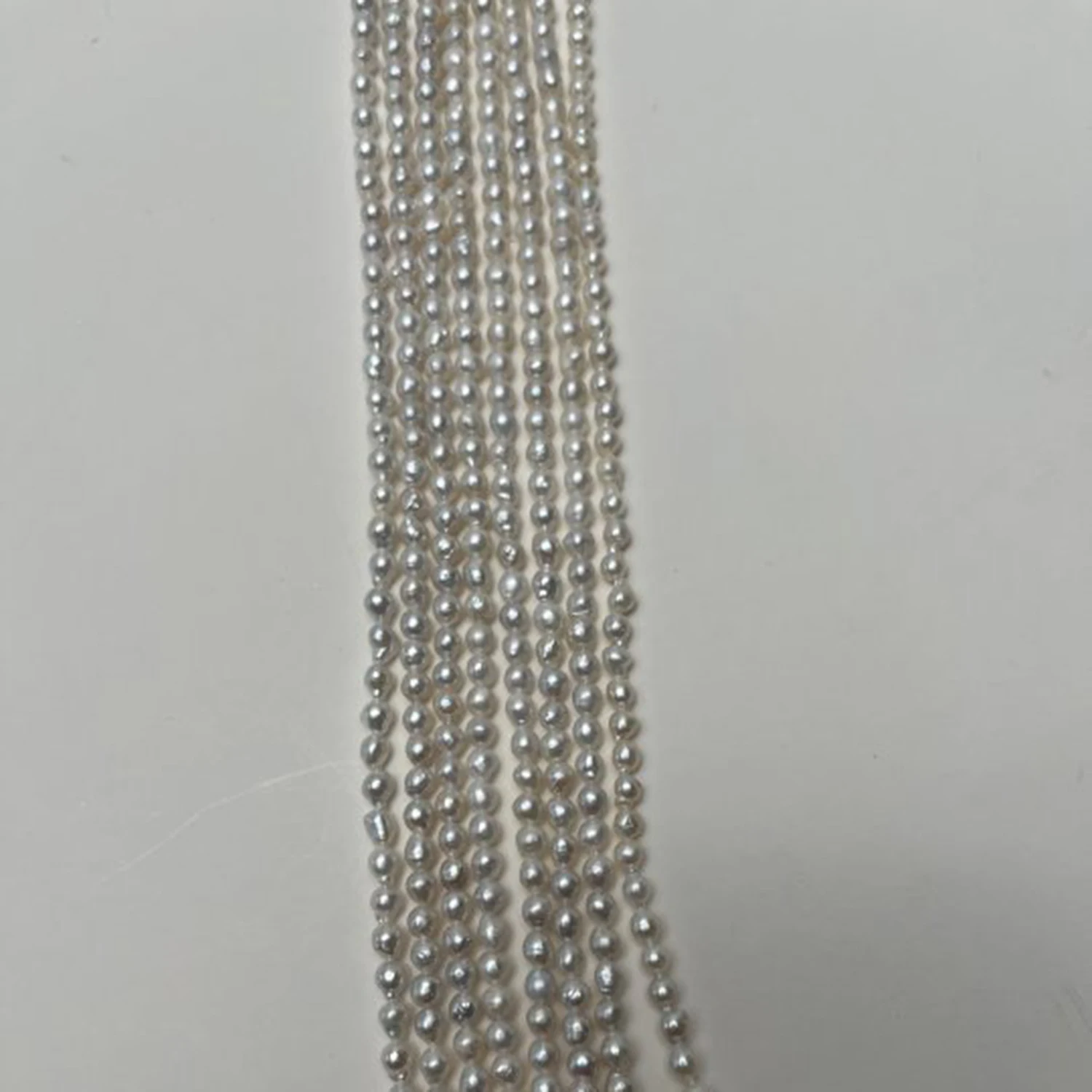 3-4mm Natural Pearl Round Shape Freshwater White Necklace Semi-Finished Baroque DIY Materials  Accessories Wholesale Jewelry