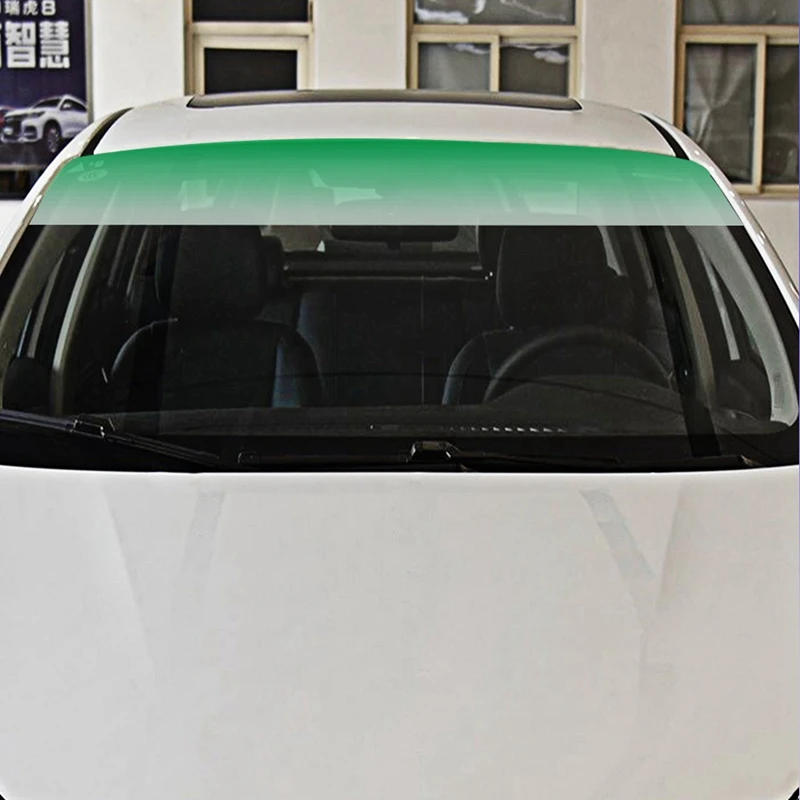 2X Car Tinting Film Top Front Windshield Foil Solar Protection Gradient 20X150cm (Green)