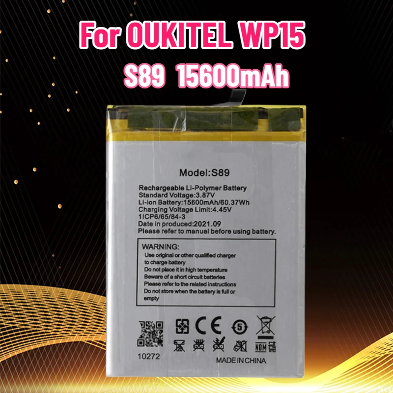 S89 Battery 15600mAh for OUKITEL WP15 Long Standby Time High Capacity New Production Date for OUKITEL S89 Battery